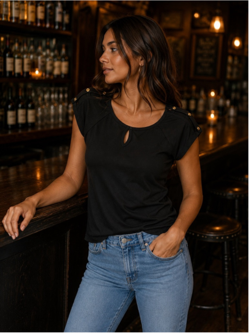 Women's Diana Belle Top Size M Black Summer